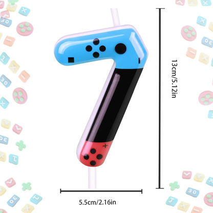 Gaming Candle,Level 10 Number Birthday Cake Candles,10 Birthday Decorations for Boys,10Th Birthday Candle Gamepad Birthday Candles,Video Game Controller Themed Kids Birthday Party Supplies（Number 102