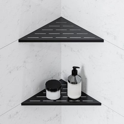 Corner Shower Shelf, 10 Inch Black 304 Stainless Steel Recessed Installation with Grout, No Drilling Required Tile Shower Shelf for Tiled Wall (2-Pack)1