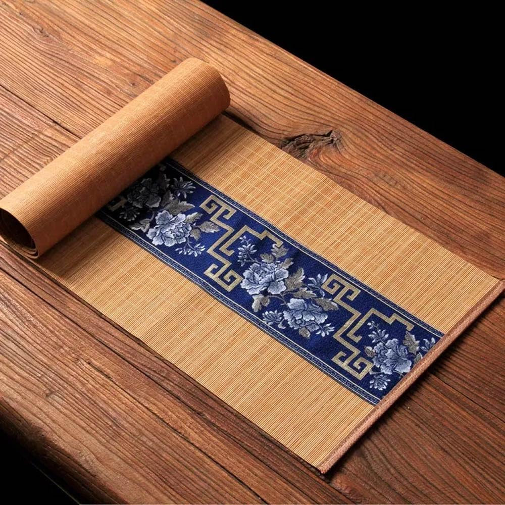 asian-style-bamboo-table-runner-floral-embroidery-cotton-linen-zen-bamboo-table-mat-for-home-kitchen-dining-decor-navy-blue-12x72-inch