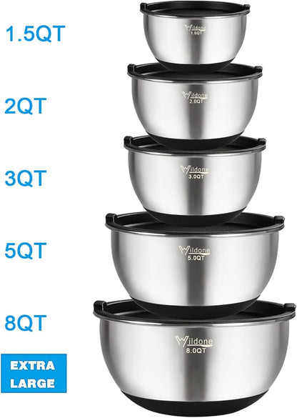 Mixing Bowls with Lids Set, Stainless Steel Mixing Bowls Set of 57