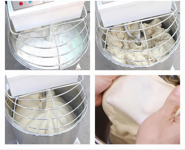 40 QT Commercial Dough Mixer Machine, 110V 2200W Electric Dough Kneading Machine, Stainless Steel Stand Mixer, Dual Action and Dual Speed, Intelligent Control, 35LB Dry Flour7