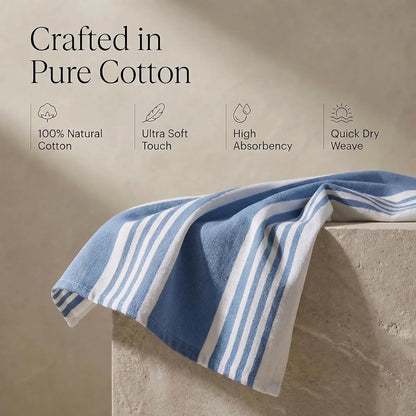 Kitchen Towels 100% Cotton Dish Towels for Kitchen (Set of 6) 20”X30” Dish Cloths Highly Absorbent Kitchen Linen Set with Hanging Loop Perfect for Drying Dishes Cleaning Towels-Blue White4