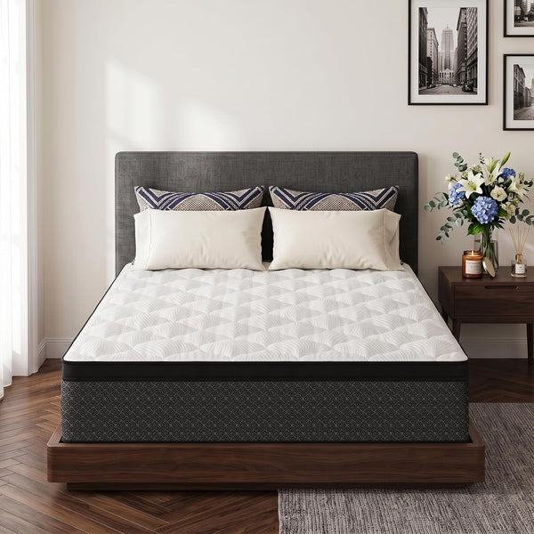 Queen Size Mattress,12" Thickness Hybrid Memory Foam Mattress in a Box1