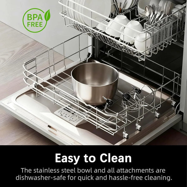 Stand Mixer, Compact & Space-Saving, Stainless Steel Bowl, Unique & Playful Design, Effcient Motor, Dishwasher-Safe Attachments, SM-2549A (Panda)6