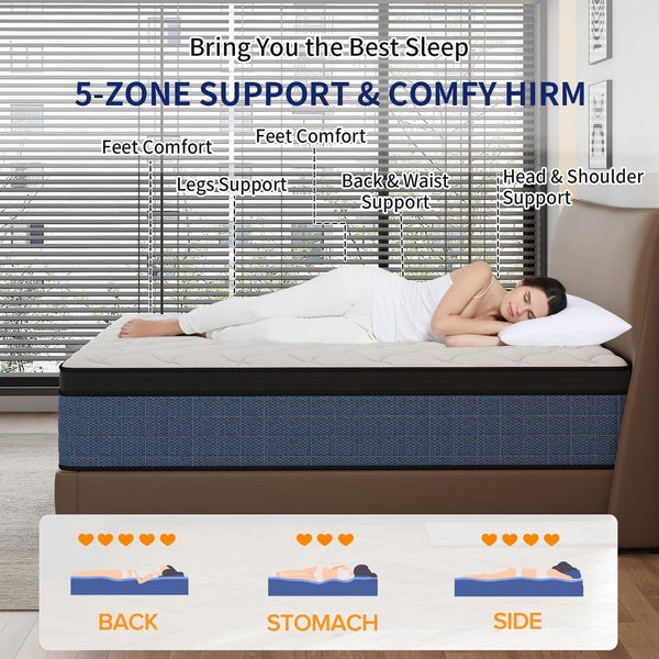 14 Inch Queen Mattress,Queen Size Mattress in a Box,Gel Memory Foam4