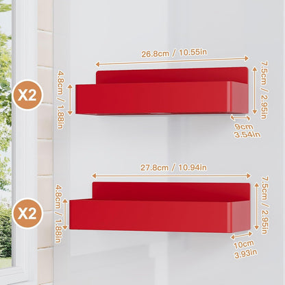 Magnetic Spice Rack for Refrigerator, Kitchen Organizer and Storage Shelf, Red (4 Pack)…5