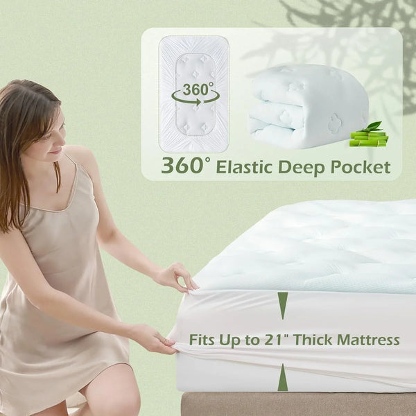 Twin XL Mattress Topper College Dorm Memory Foam Soft Mattress Pad | Twin XL Mattress Topper Viscose Derived from Bamboo, Twin XL Bed Mattress Pad Cover for Back Pain Relief, 39" X 80", White5