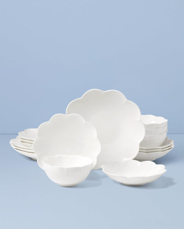 Studio 1414 Scallop Bone China 16-Piece Dinnerware Set for 42