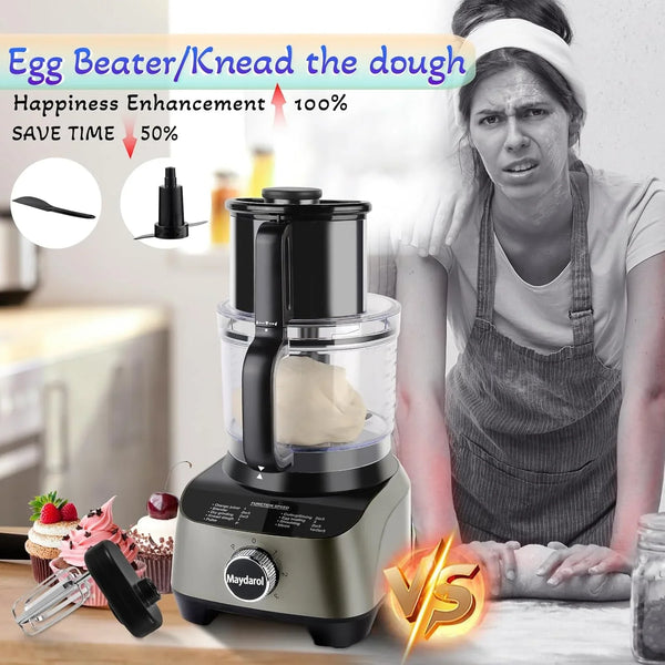 11-In-1 Food Processor and Blender Combo, 14 Cup Food Processor with Large Chute, 51 Oz for Smoothies & Ice, for Chopping, Grinding, Slicing, Shredding, Purees & Dough, Dishwasher Safe4