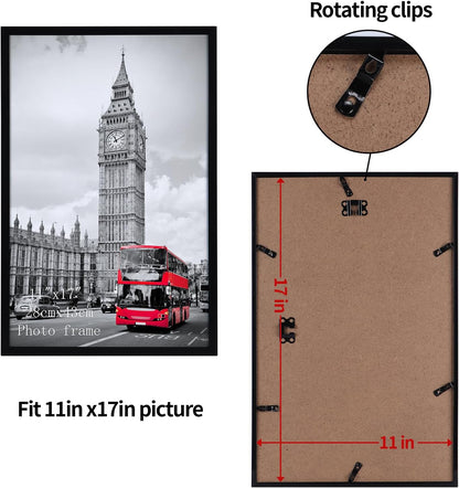 11X17 Picture Frame Black, 11 by 17 Thin Poster Photo Frame for Wall Display, Single3
