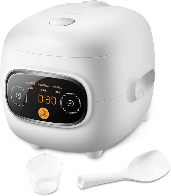 Mini Rice Cooker with 6-Functions, 2-Cups Uncooked Rice1