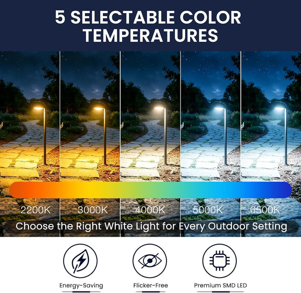 5CCT Low Voltage Pathway Lights, 8-Pack 6W LED Landscape Path Lights2