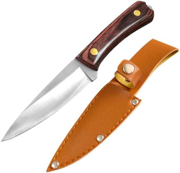 Meat Cleaver Knife, Outdoor Camping Knife Split Deboning Stainless Steel Household Fruit Knife Outdoor Small Kitchen Knife (Color : C with Cover)1