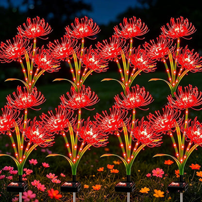 Solar Lights Outdoor, 8 Pack Red Spider Lily Garden Flower Lights1