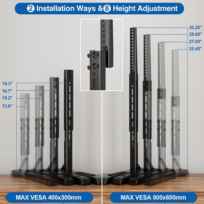 Universal TV Stand for 19-75 Inch LCD LED Tvs, Height Adjustable TV Legs Replacement Hold up to 110 Lbs, Table Top TV Stand Base, Max VESA 800X600Mm3