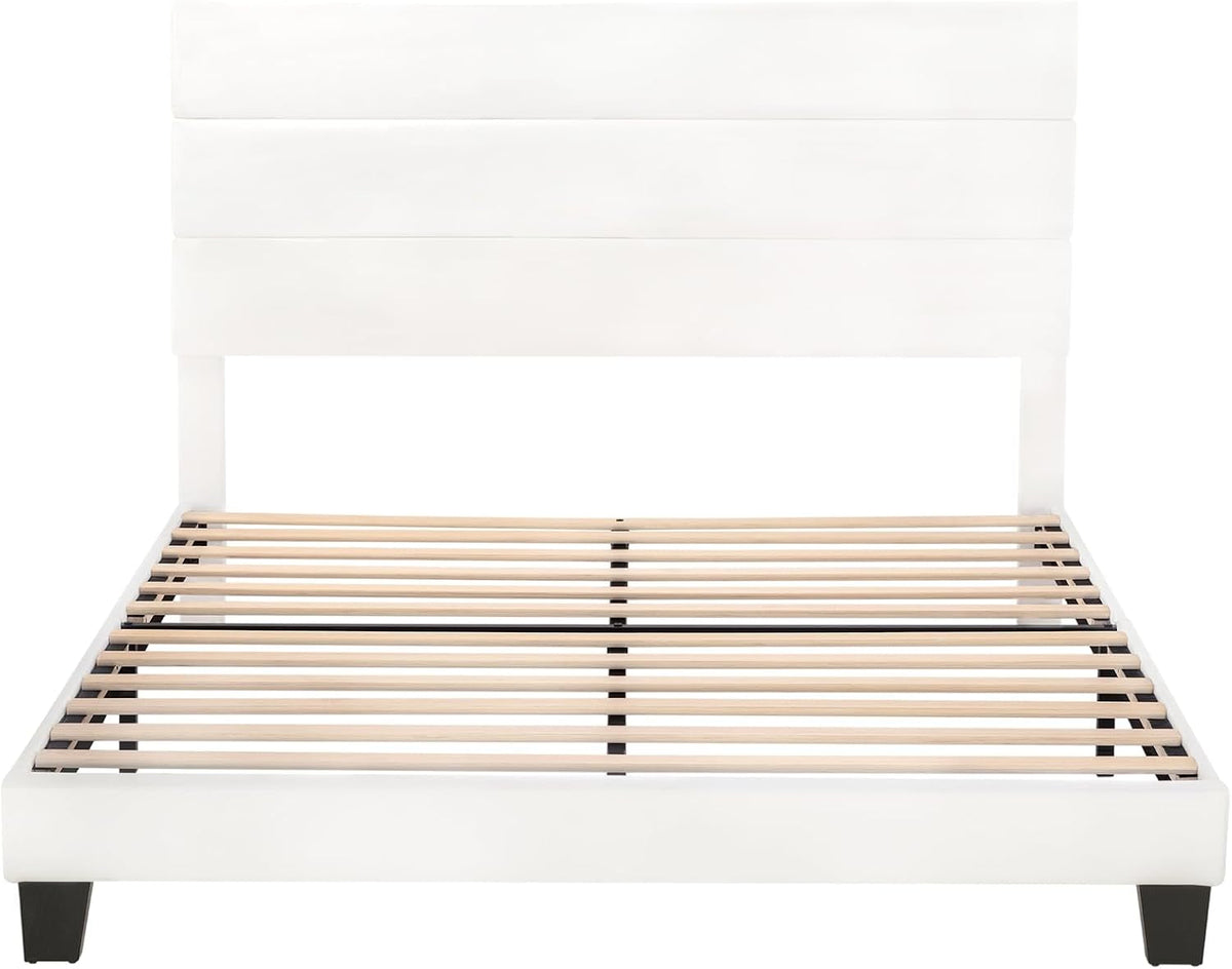full-platform-bed-frame-with-upholstered-velvet-headboard-white
