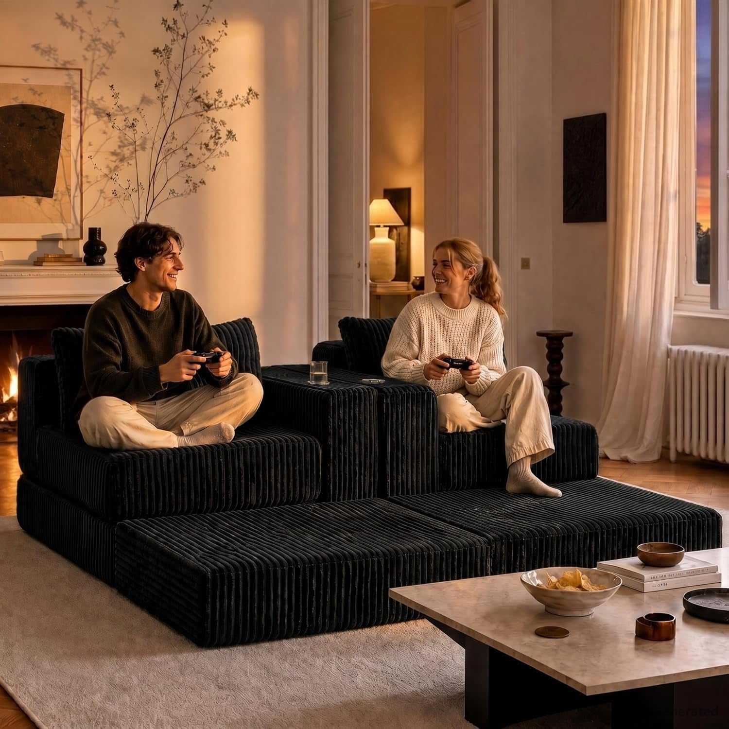 80-31-modular-sectional-cloud-couch-boneless-loveseat-with-ottoman-black