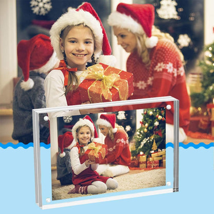Acrylic Frames, 2 Pack 5X7, 24Mm Thicker Frameless Clear Picture Frame, Double Sided Magnetic, Free Standing Desktop Display6