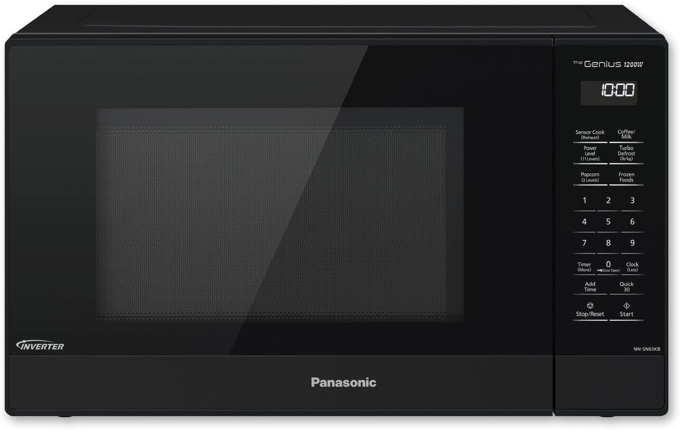 panasonic-nn-sn65kb-microwave-oven-with-inverter-technology-1200w-1-2-cu-ft-small-genius-sensor-one-touch-cooking-popcorn-button-turbo-defrost-nn-sn65kb-black