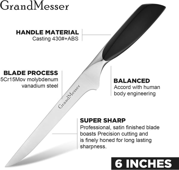 Boning & Fillet Knife, 6" Deboning Knife,4