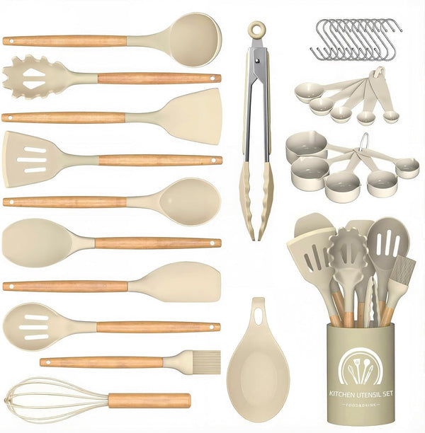 33PCS Silicone Cooking Utensils Set with Holder, Food Grade1