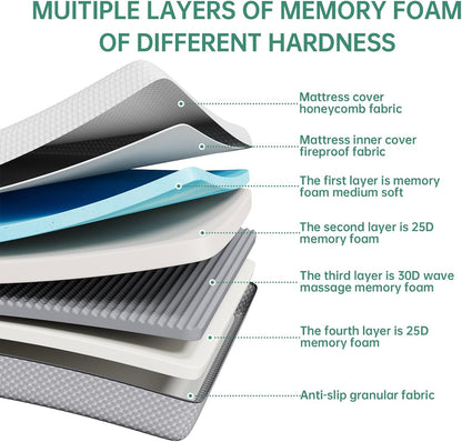 10 Inch Queen Mattress in a Box, Gel Memory Foam Mattress with Medium Firm Support, Certipur-Us Certified, 80''L X 60''W5