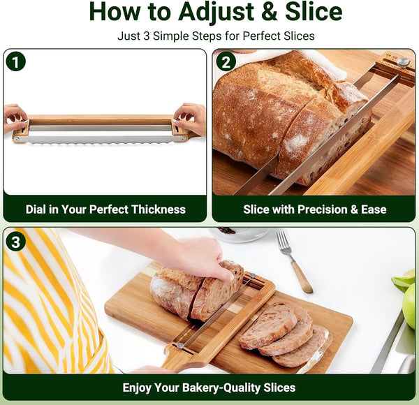 Adjustable Bread Slicer – Serrated Stainless Steel Blade4