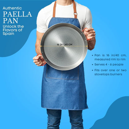 16-Inch Carbon Steel Paella Pan, 40Cm8