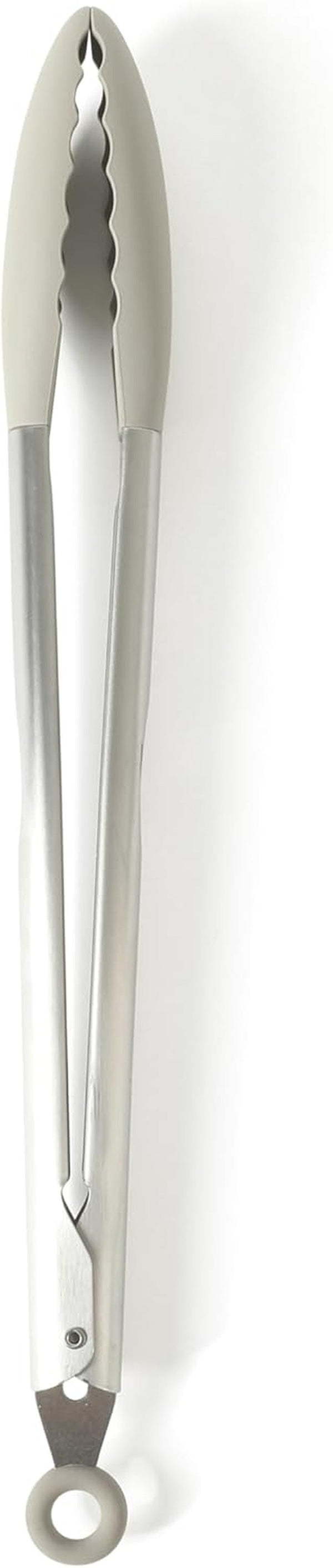 Calphalon Edge 6-Piece Stainless Steel Kitchen Tool & Gadget Set, Kitchen Utensil Set with Silicone Accent, Can Opener, Straight Peeler, Grater, Tongs, Balloon Whisk and Scoop (Taupe)8