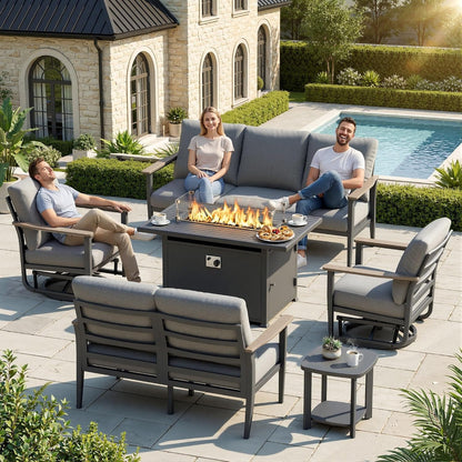 Aluminum Outdoor Patio Furniture Set with 5.1-Inch Cushions1