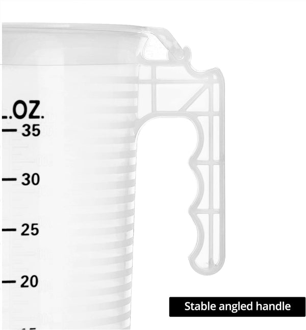 2 Pack 32Oz (1 Quart) Measuring Pitcher - Plastic, Multipurpose, Polypropylene, with Clear Ounce & Milliliter Markings, Dustproof Lid, for Cooking, Home Hobbies, Shop Oil and Fluids5