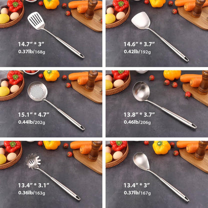 18/10 Stainless Steel Kitchen Utensils Set - 12 PCS All Metal Cooking Tools3