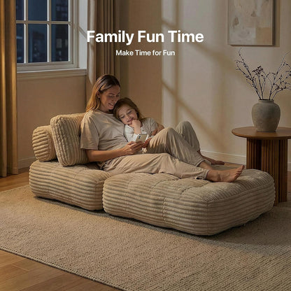 Boneless Chair Folding Sofa Bed, Sleeper Chair, Beige, Single7