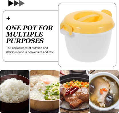 Microwave Rice Cooker 7.87X7.87X6.10In Small Multifunctional Microwaveable Rice Cooker for Vegetables Noodles with Food-Grade Material for Home Kitchen Use6