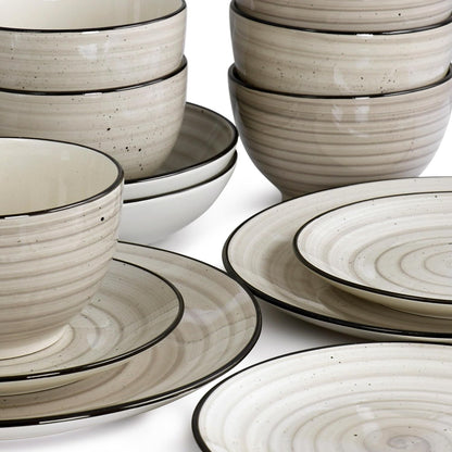 Gia 24 Piece Stoneware Dinnerware Set (Cream)6