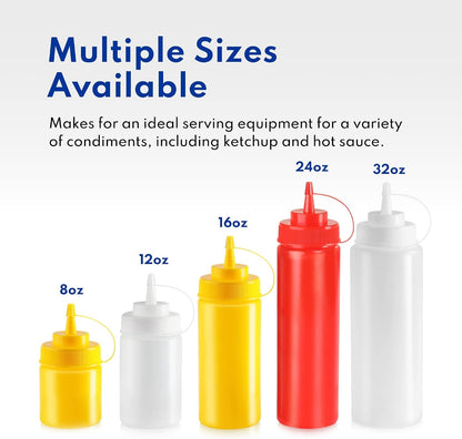 32 Oz Clear Squeeze Bottle, Wide Mouth, Pack of 66