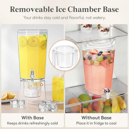 1 Gallon Drink Dispenser for Party with Leak-Proof Spigot, 2 Pcs | BPA Free Plastic, Removable Stand for Fridge Storage, Beverage Container for Juice/Tea/Lemonade Stand, Soda & Mimosa Bar6