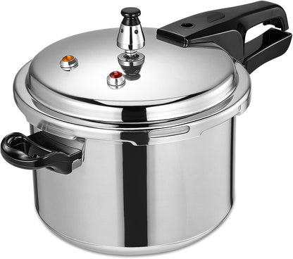 4.2 Quart Aluminum Pressure Cooker Stovetop Fast Cooking Pot Pressure Canner Compatible for Induction Cookers and Gas Stoves, Silver (4L)1