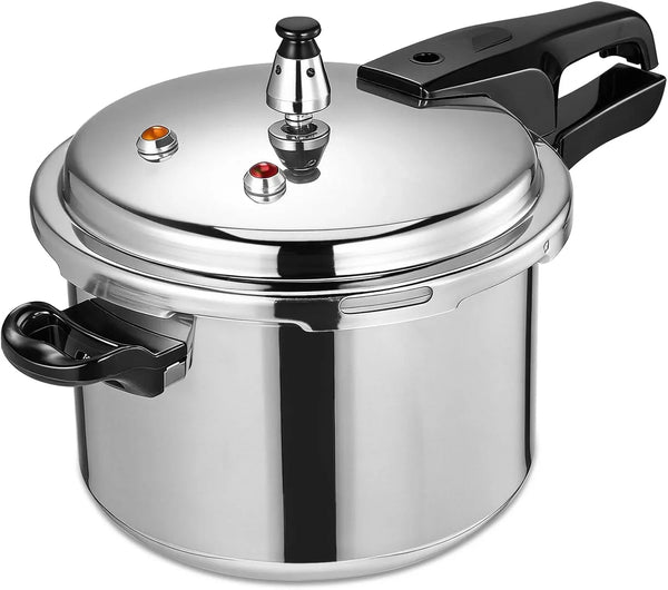 4.2 Quart Aluminum Pressure Cooker Stovetop Fast Cooking Pot Pressure Canner Compatible for Induction Cookers and Gas Stoves, Silver (4L)1