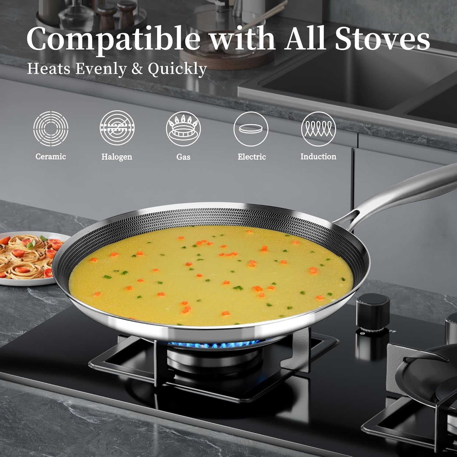 12-inch-stainless-steel-crepe-pan-nonstick-dosa-tawa-honeycomb-nonstick-coating-pfoa-free-compatible-with-all-stoves-easy-to-clean-oven-safe-dishwasher-safe
