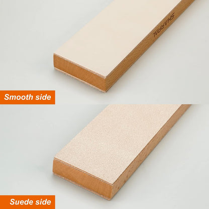 205H Double-Sided Leather Strop 13.2" X 2.4" Kit | Genuine Cowhide Stropping Block with 2 Oz Polishing Compound & Angle Guide, Knife Strop for Honing Knives, Tools3