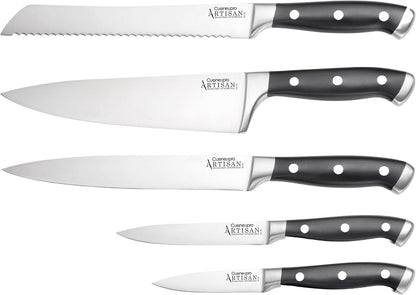 Artisan Stahl Knife Block Set, 6 Piece - German Stainless Steel Kitchen Knives, Full Tang Triple Riveted2