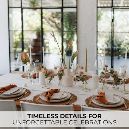 Decorative Boho Table Placemats Set of 6 with Matching Linen-Textured Napkins - Beautiful Natural Decor Elevates Your Dining Room or Kitchen Setting - Easy to Style & Mix with Linen Inspired Material4