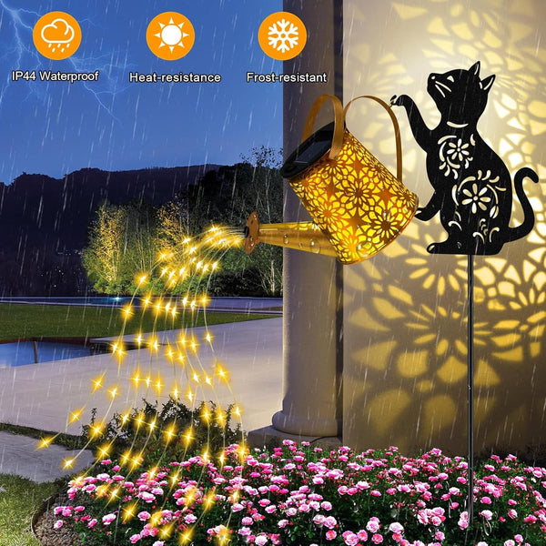 Solar Garden Lights Outdoor Decor, Cat Watering Can Lights for Yard, 1 Pack2