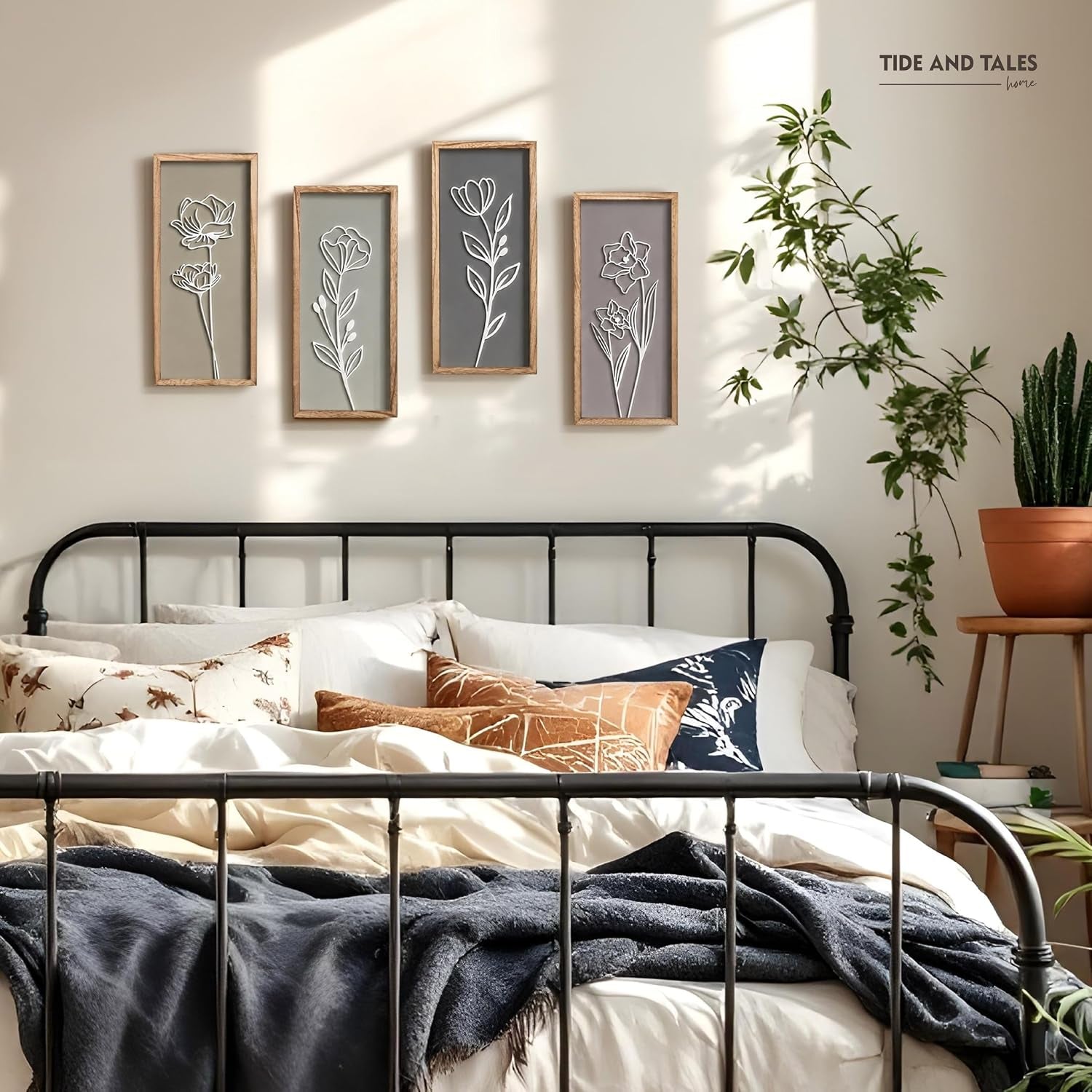 3d-framed-wall-art-set-of-4-floral-boho-wall-decor-7-x-16-lightweight-wooden-ready-to-hang-wall-decor-for-living-room-bathroom-bedroom-or-office-botanical-farmhouse