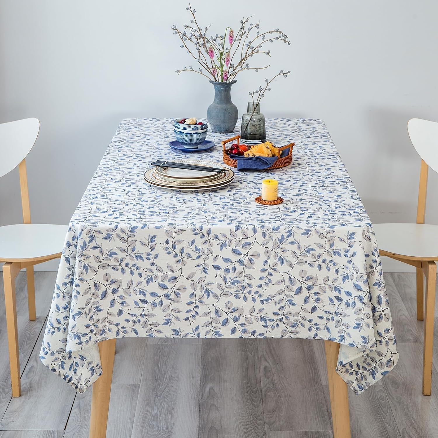 rustic-tablecloth-classic-plant-leaf-printed-linen-fabric-table-cover-farmhouse-decoration-52x70-inches-rectangle-oblong-blue-for-kitchen-dining