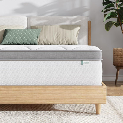 Twin Size Mattress, 10 Inch Hybrid Mattress in a Box, Comfort Sleep|Pocket Innerspring Pillow Top Mattresses for Motion Isolation, Pressure Relief & Edge Support, Medium Firm, Certipur-Us1