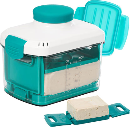 Adjustable Tofu Press with Marinating Lid, Dishwasher Safe, BPA Free | Adjustable Press for Any Thickness, Tofu Cheese Paneer, Evenly, No Crack, Marinate, No Mess, Hands-Free, save Paper Towels1