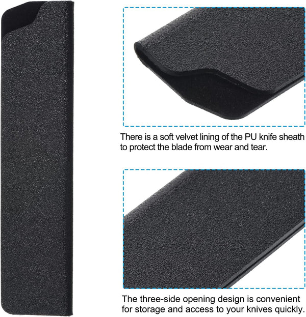 ABS Knife Cover Sleeves for 5" Santoku Knife, Knives Edge Guard Blade Protector Universal Knife Sheath for Home Kitchen, Black4
