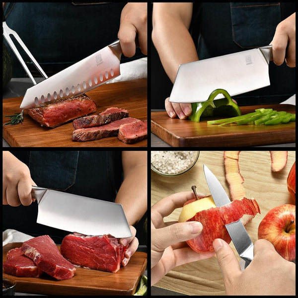 3-Piece Professional Chef Knife Set - Ultra-Sharp Kitchen Knives with Ergonomic Steel Handle, Ideal for Home, Outdoor, Camping, BBQ, and Gifts for Men5